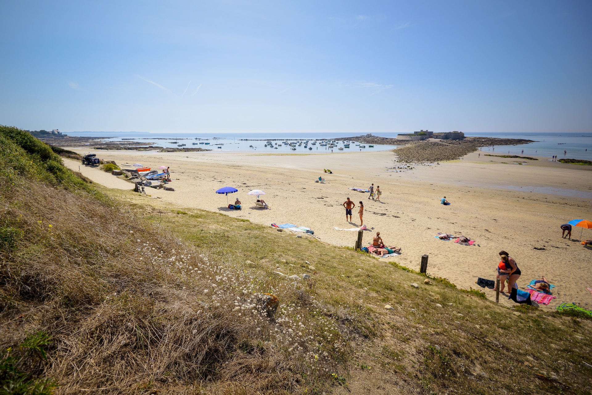 1-Plage du Fort-Bloqué à marée basse à Ploemeur (Morbihan) 56