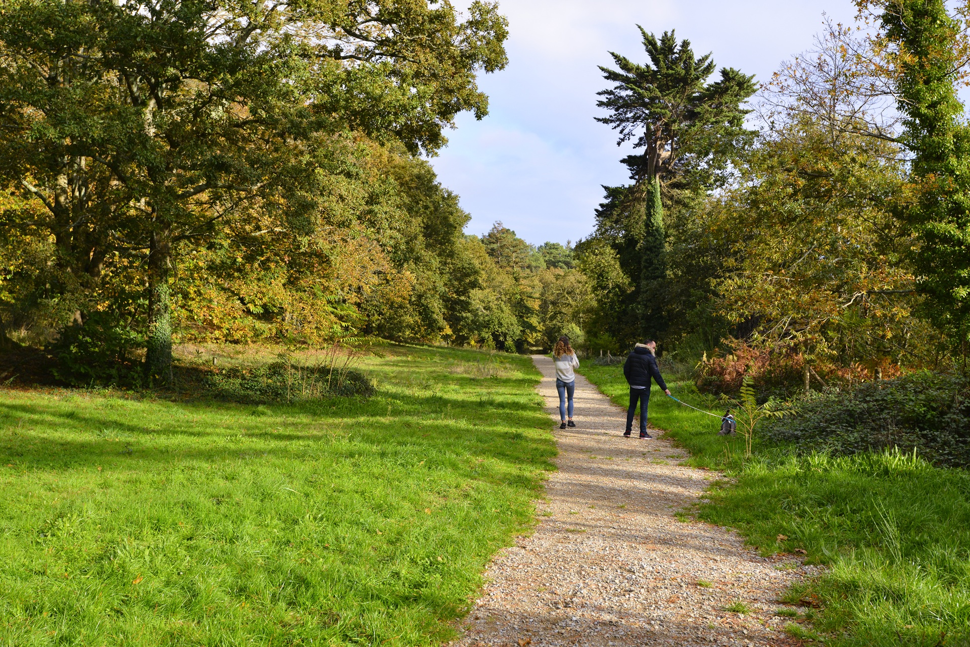 Chemin piétonnier au parc du château du Diable à Caudan proche Lorient (Morbihan) 56