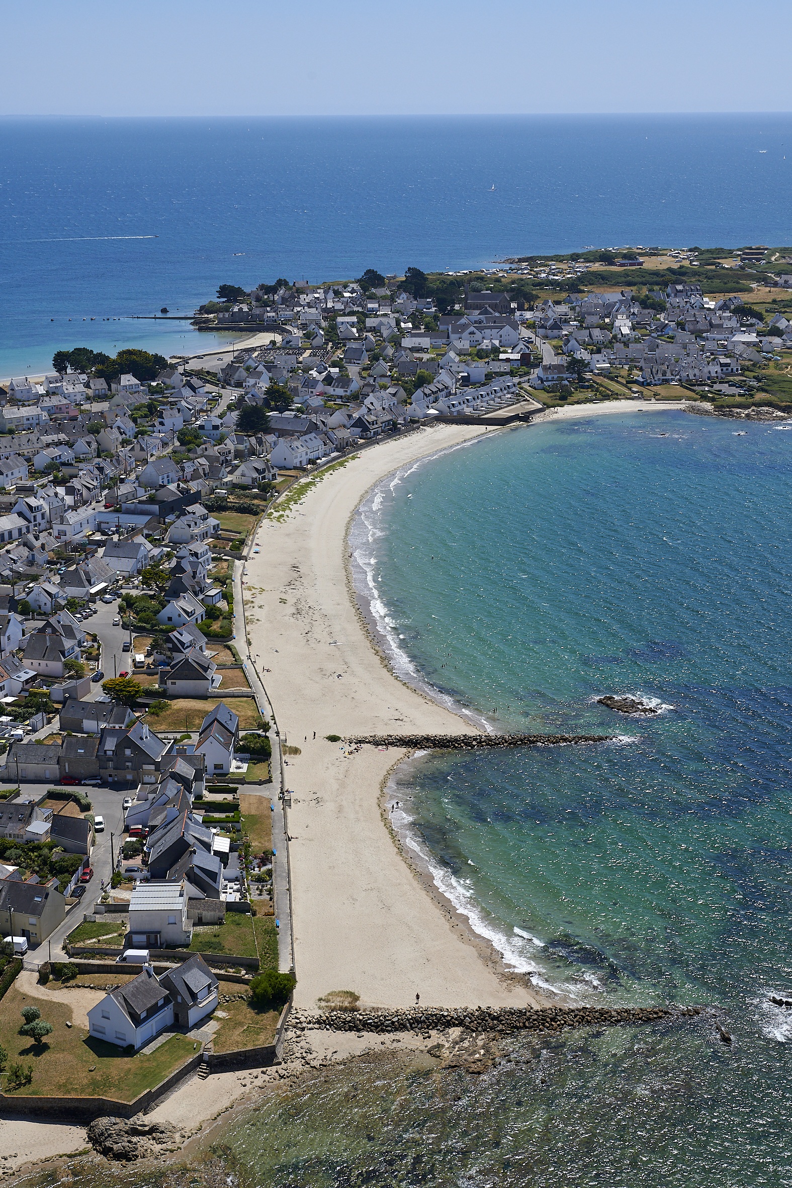 Plage du Goerem à Gâvres proche Lorient vue aérienne (Morbihan) 56