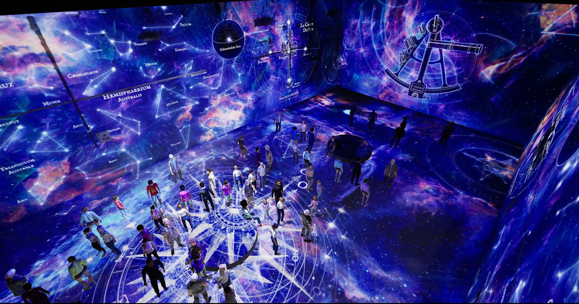Projections immersives pendant le spectacle Voyage vers les Indes à Lorient La Base (Morbihan, 56)