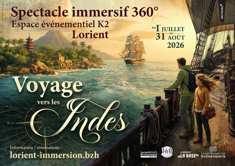 Voyage vers les Indes : spectacle immersif 360° à Lorient La Base (Morbihan, 56)