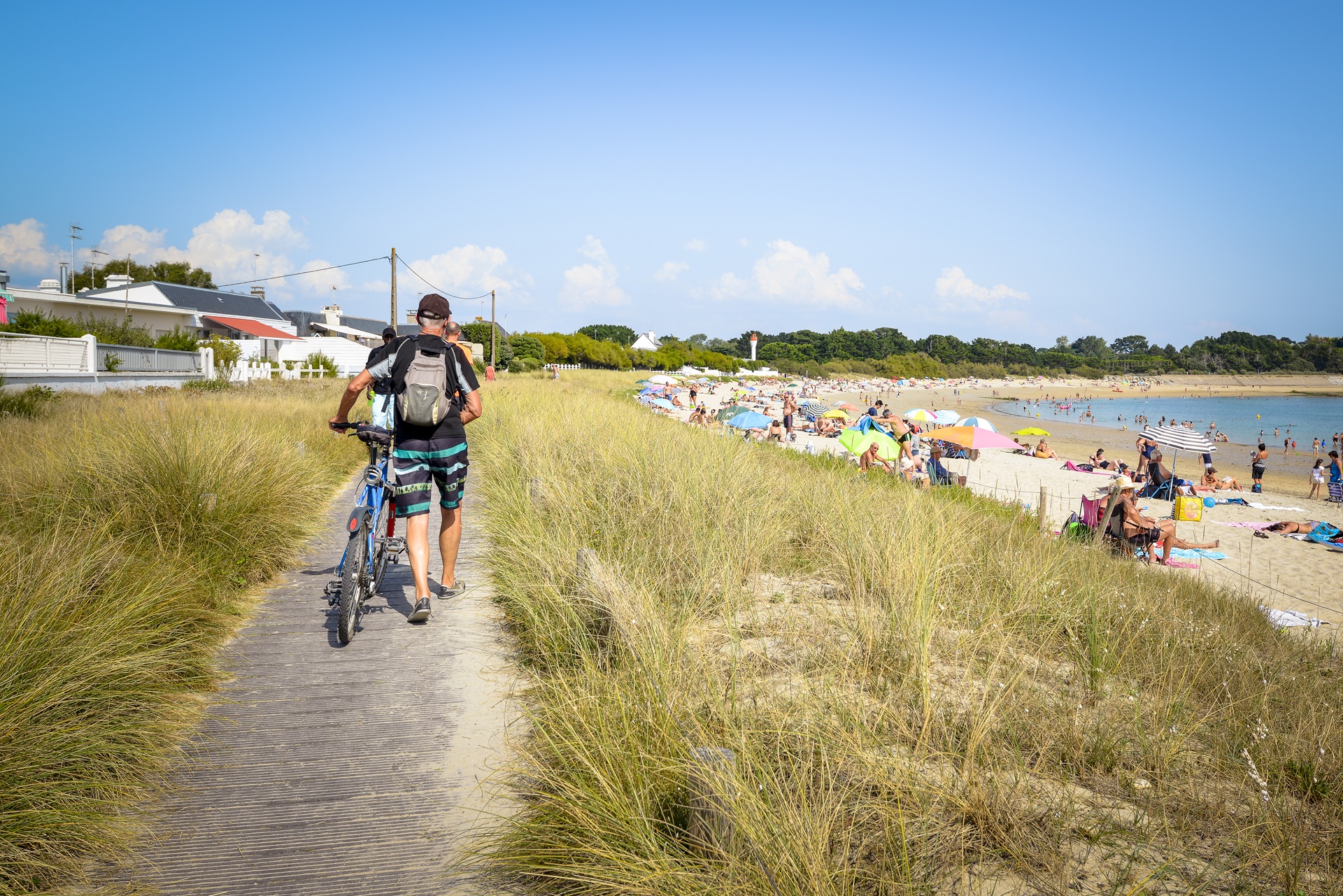 Vélo à terre sur le chemin de la plage de l'anse du Stole à Ploemeur (Morbihan) 56