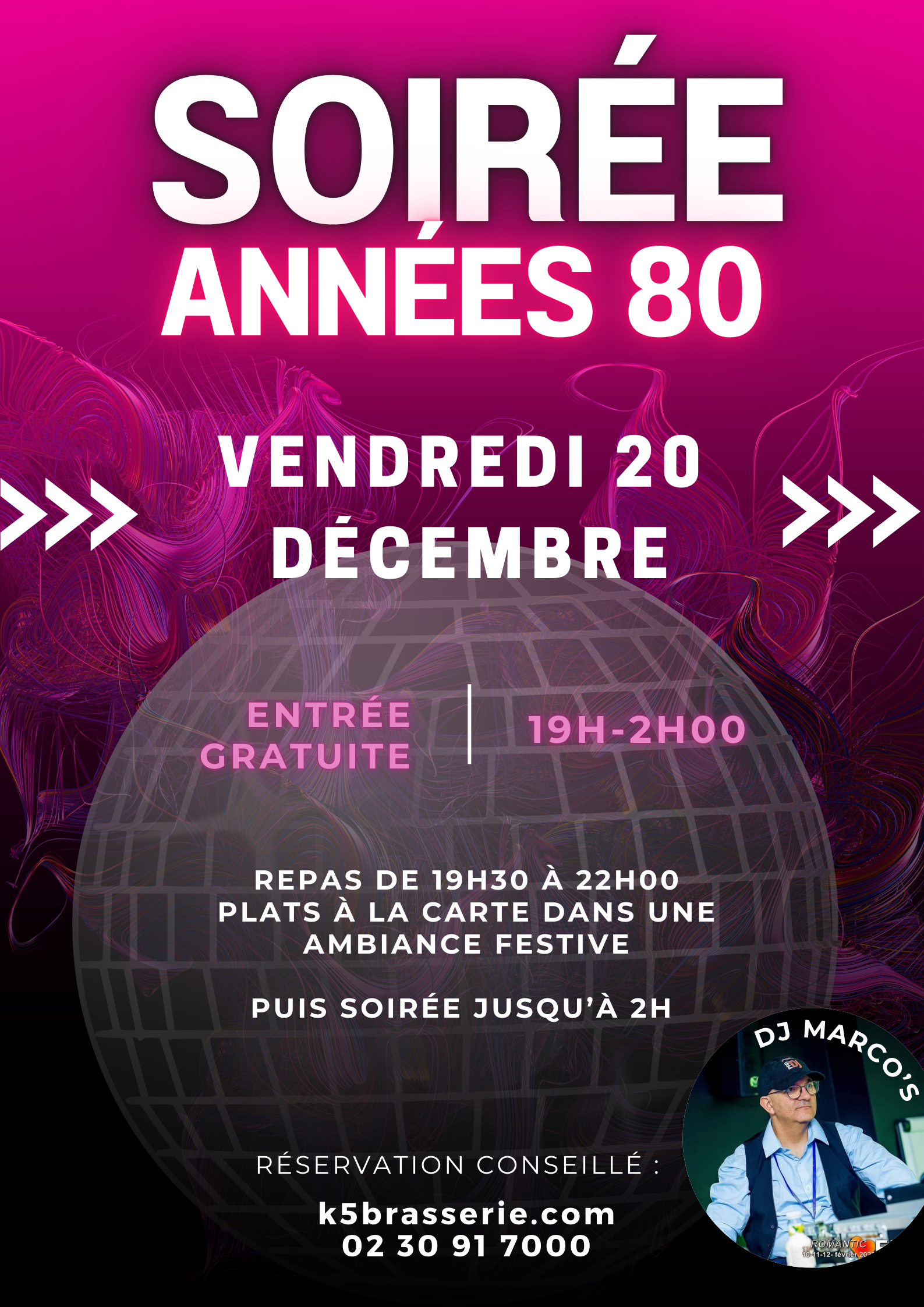 Soirée années 80 avec Dj Marco