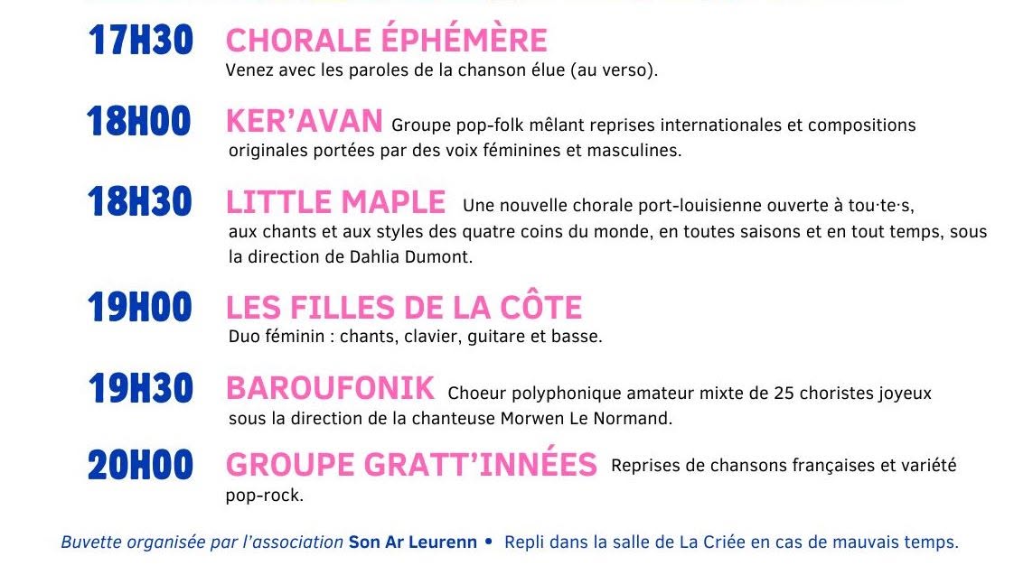 Programme de la Fête de la musique à Port-Louis, le 19 juin 2026 (Morbihan, 56)