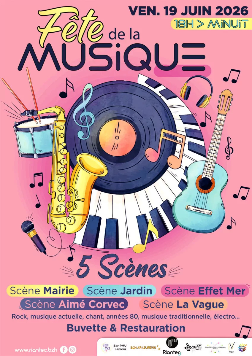 Fête de la musique à Riantec, le 19 juin 2026 (Morbihan, 56)