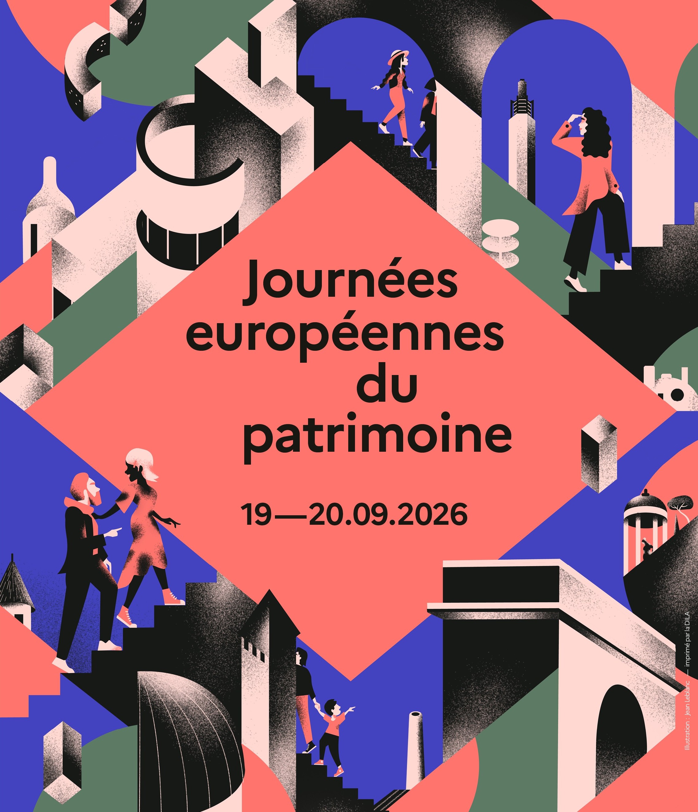 Affiche des Journées européennes du Patrimoine, les 19 et 20 septembre 2026 (Morbihan, 56)