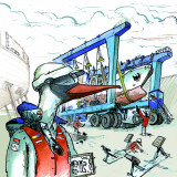 Jeu de piste : L'aire de réparation navale, le défi des 6-10 ans organisé par la Maison de Mer, L'Espace des Sciences à Lorient (Morbihan, 56)