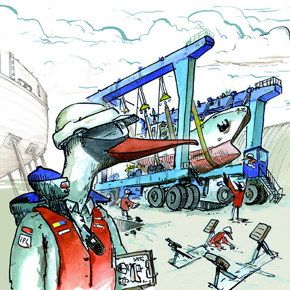 Jeu de piste : L'aire de réparation navale, le défi des 6-10 ans organisé par la Maison de Mer, L'Espace des Sciences à Lorient (Morbihan, 56)