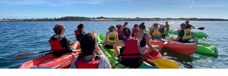 Rando rade en kayak au départ de Larmor-Plage, proche de Lorient (Morbihan, 56)