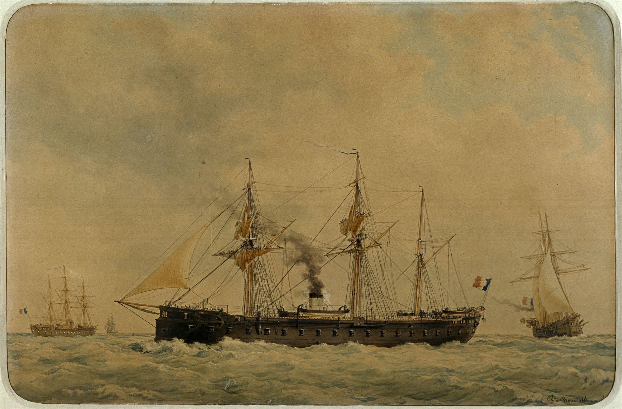 «La Gloire, Frégate cuirassée, François Roux, 1859. Musée na