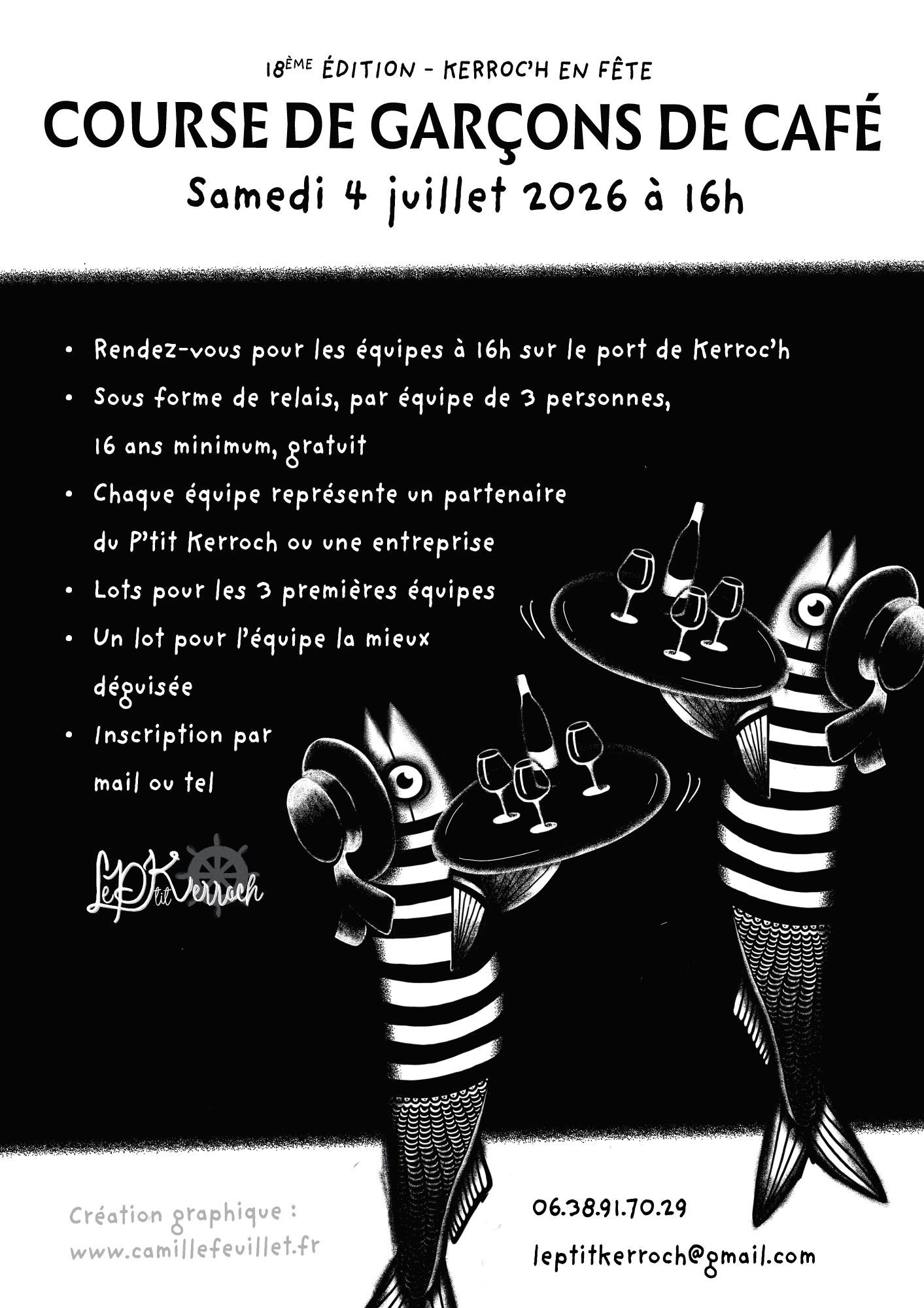affiche course de garçons de cafe