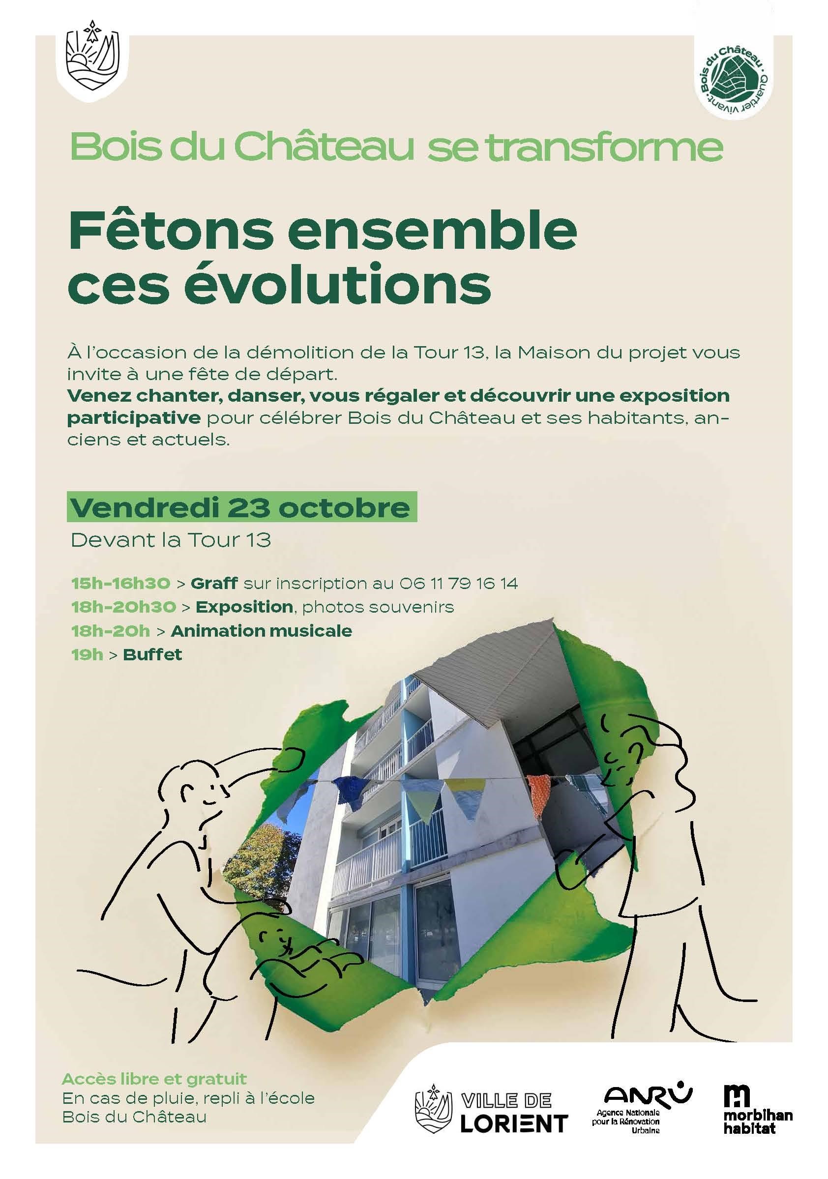 Fête à Bois du château pour la démolition de la Tour 13