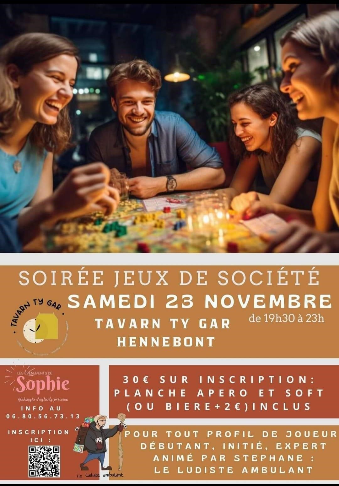 Soirée jeux de société Le 23 nov 2024