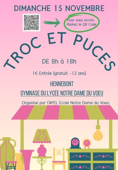 Troc et puces- dimanche 15 novembre- APEL Notre Dame Du Voeu