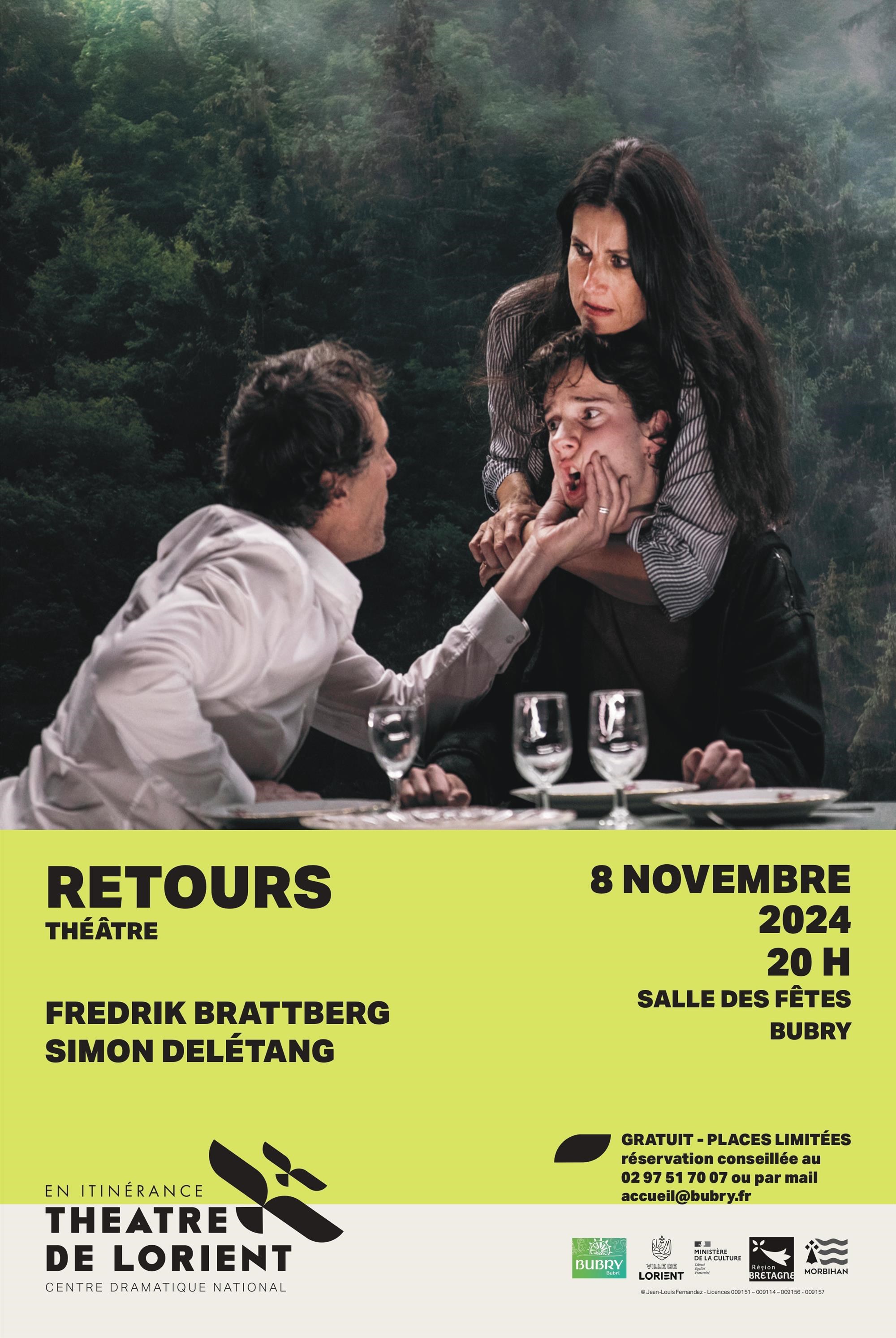 Retours, représentation du Théâtre de Lorient Le 8 nov 2024