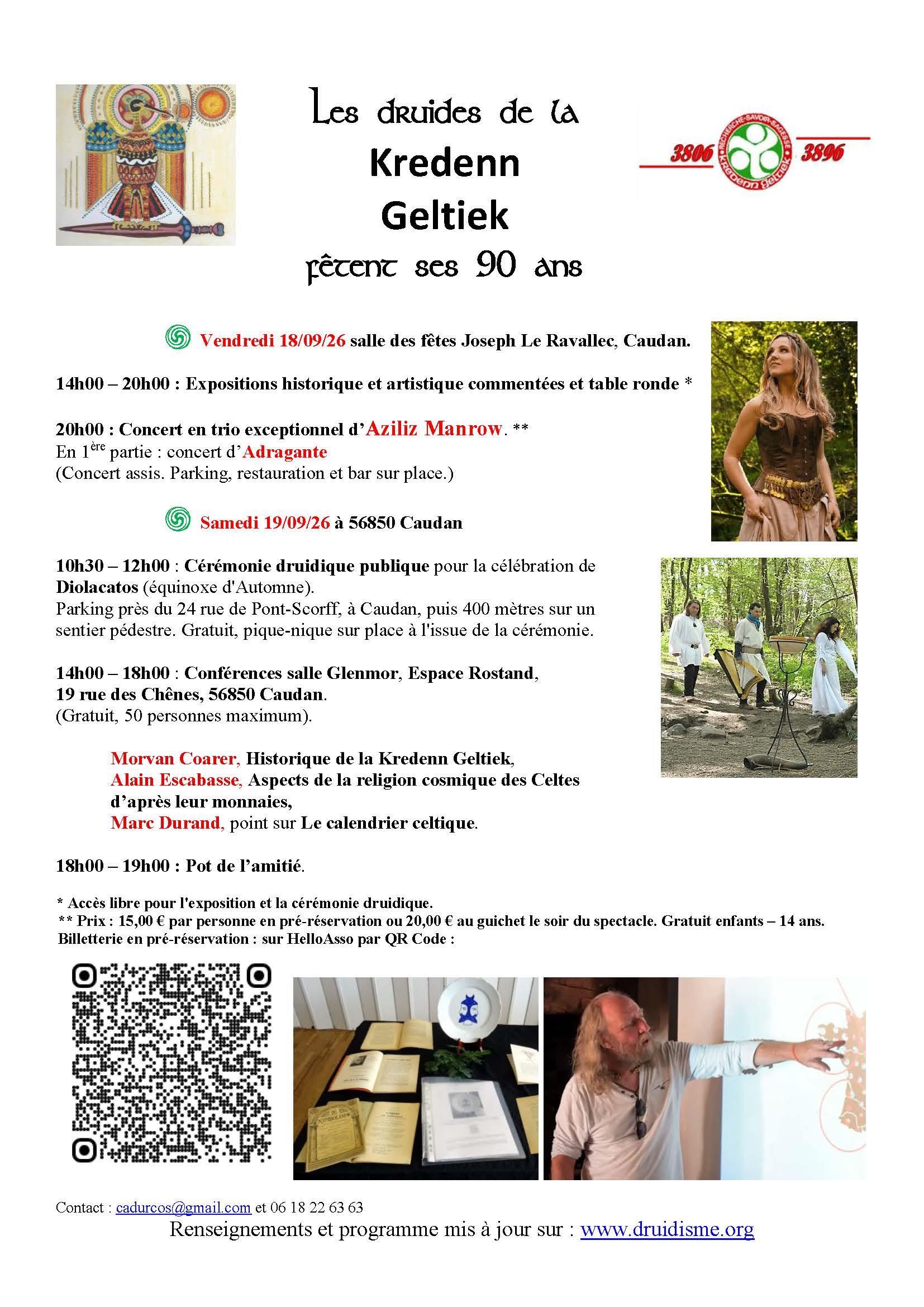 Programme des 90 ans de la Kredenn Geltiek
